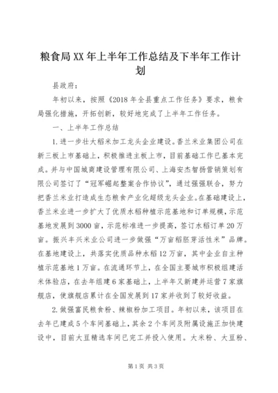 粮食局XX年上半年工作总结及下半年工作计划.docx