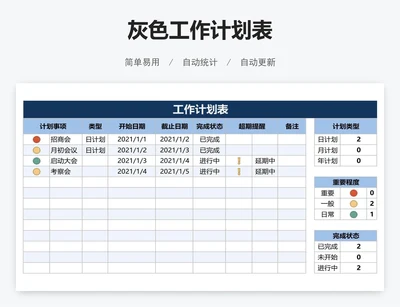 简约工作计划表