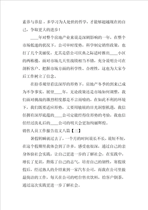 销售人员工作报告范文八篇