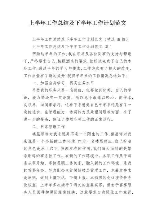 上半年工作总结及下半年工作计划范文.docx