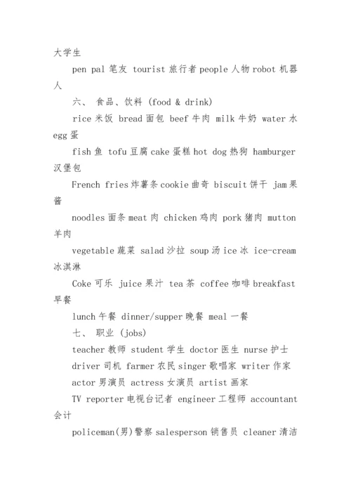 小升初英语单词分类汇总.docx