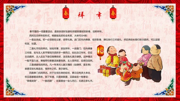 春节习俗传统文化PPT模板