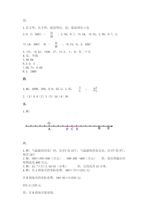 山西省【小升初】2023年小升初数学试卷（网校专用）.docx