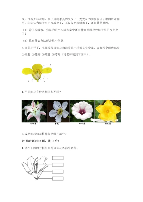 科学四年级下册第一单元植物的生长变化测试卷附答案【考试直接用】.docx