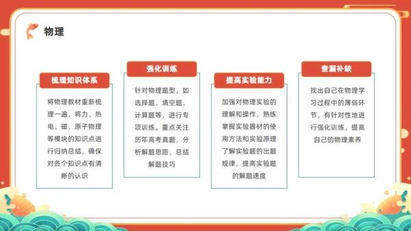 中高考倒计100天通用PPT红色模板