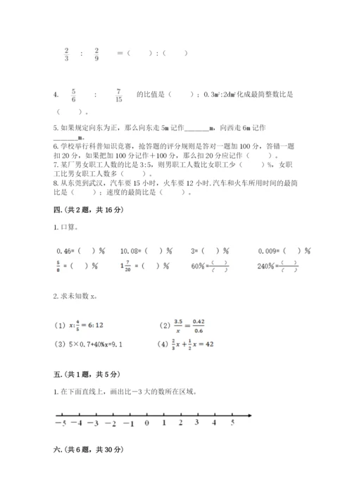 人教版数学六年级下册试题期末模拟检测卷及完整答案（典优）.docx