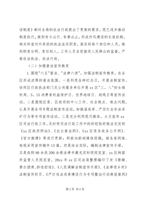 司法局依法行政工作自查报告.docx