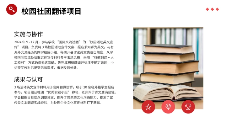 红色商务英语专业大学生职业生涯规划发展展示PPT模版