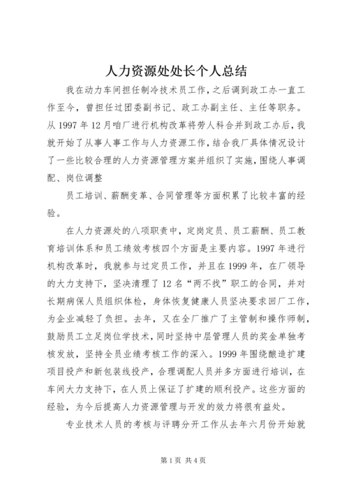 人力资源处处长个人总结.docx