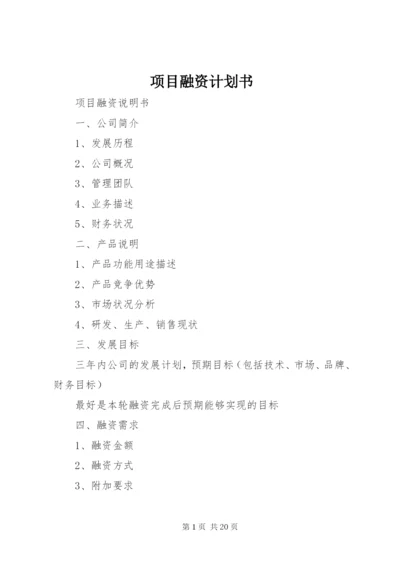 项目融资计划书 (6).docx