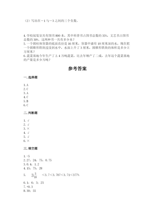 兴宾区六年级下册数学期末测试卷精选.docx