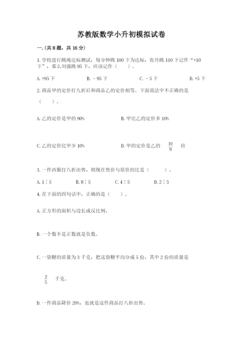 苏教版数学小升初模拟试卷（突破训练）.docx