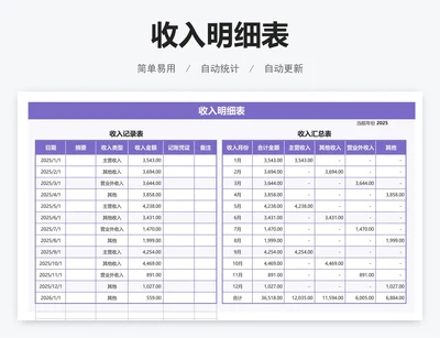 收入明细表
