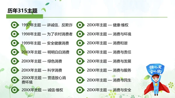 “消费与安全”315消费者权益日主题教育课件ppt模板