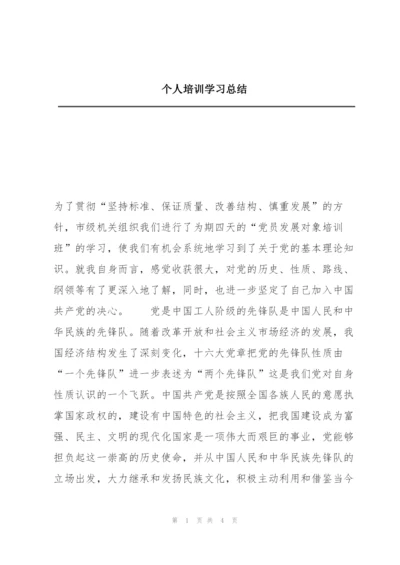 个人培训学习总结.docx