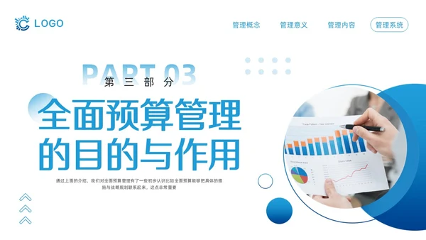 蓝色简约全面预算管理PPT模板宣传PPT动态PPT