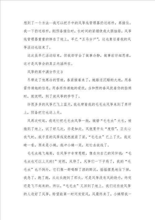 风筝的高中满分作文