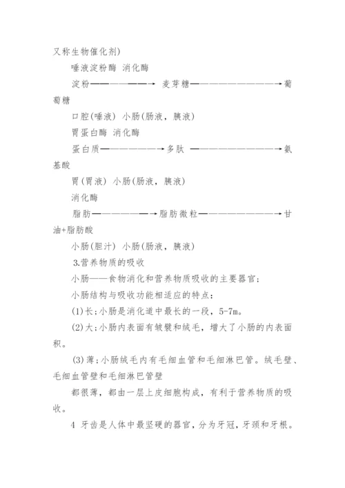 苏教版七年级生物下册知识点总结.docx