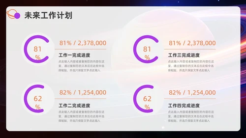 紫色橙色励志风月度工作总结汇报PPT模板