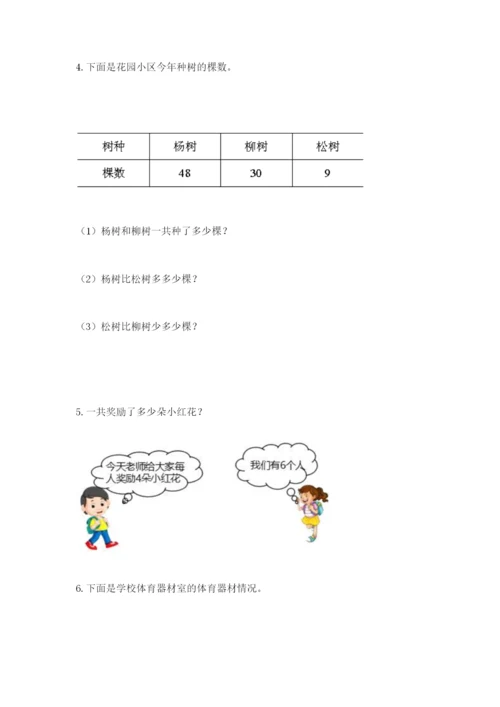 小学二年级数学应用题50道带答案（能力提升）.docx