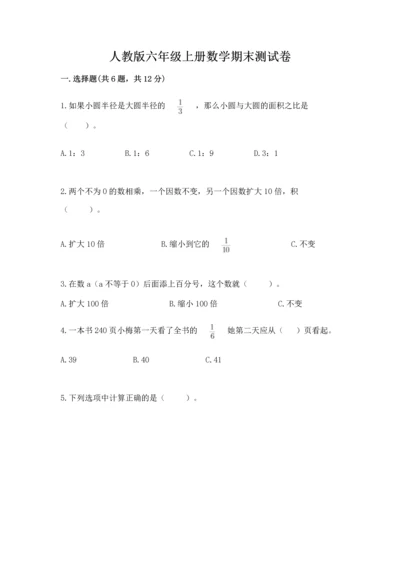 人教版六年级上册数学期末测试卷精品【达标题】.docx