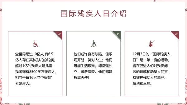 世界残疾人日关爱残疾人ppt模板