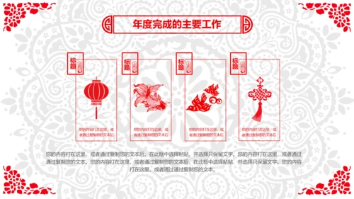 喜庆剪纸民俗狗年新年春节元旦联欢会PPT