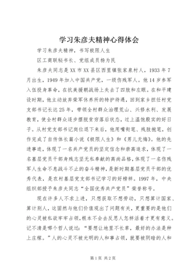 学习朱彦夫精神心得体会 (4).docx