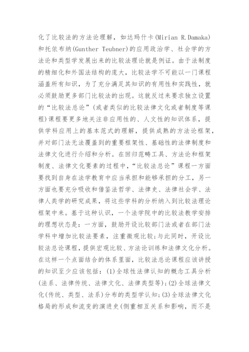 法学院中的比较法教学现状与反思论文.docx
