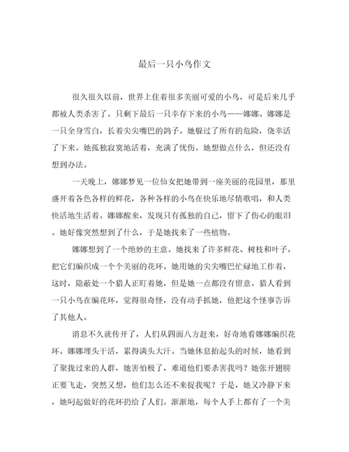 最后一只小鸟作文