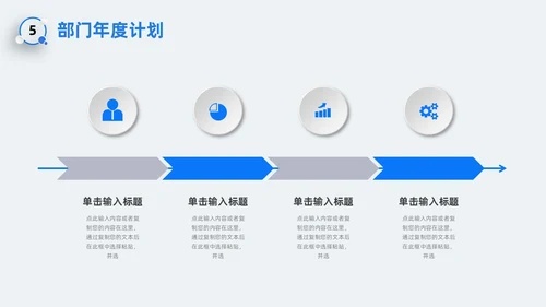 新拟态风圆环微粒体蓝色企业项目工作汇报PPT模板工作总结