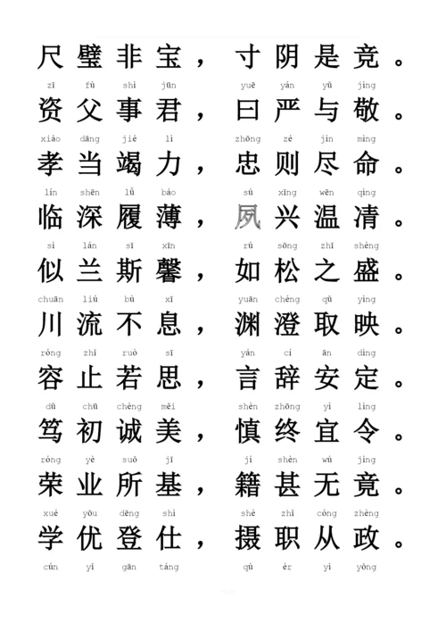 《千字文》全文(带拼音).docx