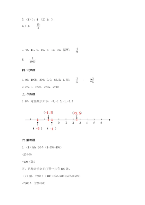 沪教版数学六年级下册期末检测试题及参考答案【基础题】.docx