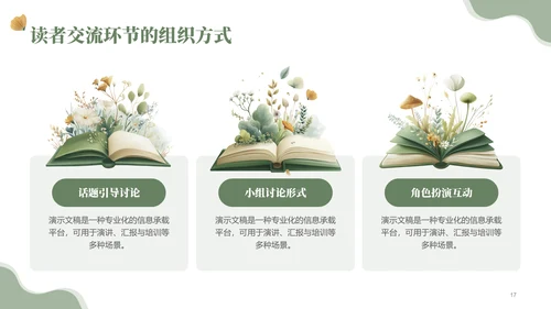绿色小清读书分享会PPT模板