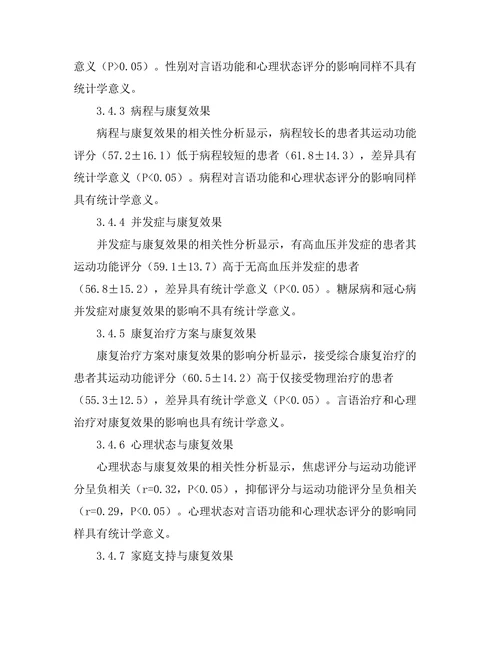 脑卒中患者康复过程中的影响因素