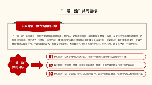 一带一路丝绸之路国际合作高峰论坛PPT