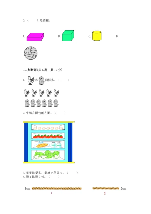 一年级上册数学期中测试卷（满分必刷）.docx