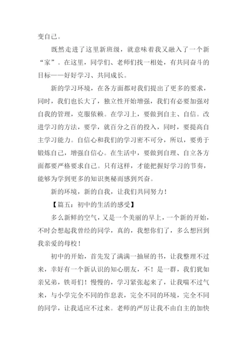 初中生活的感受作文.docx