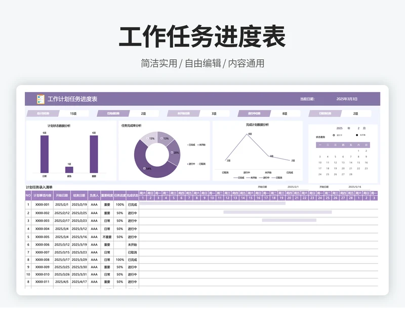 工作流程进度表