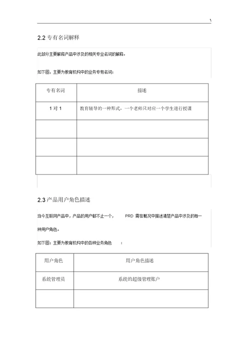 产品设备需求文档资料PRD资料标准模板