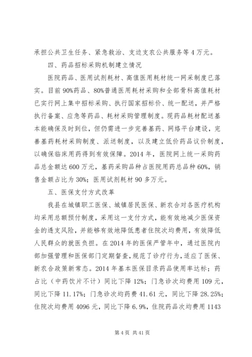 县级公立医院综合改革年度自评报告.docx