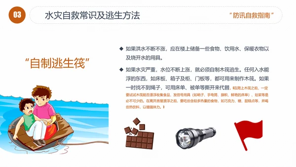 汛期洪灾落水自救知识培训PPT课件