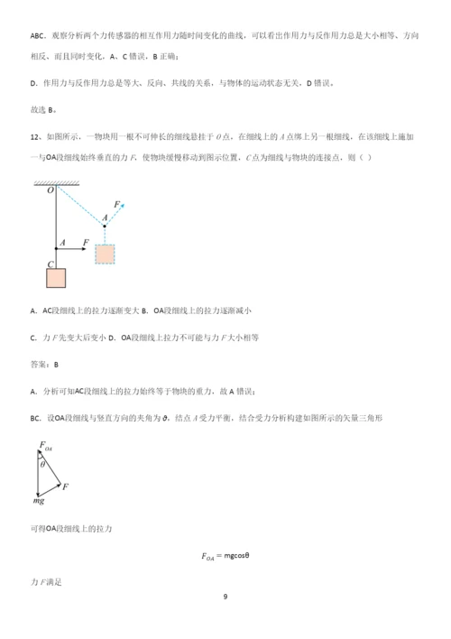 2023人教版带答案高中物理必修一第三章相互作用力微公式版知识汇总大全.docx