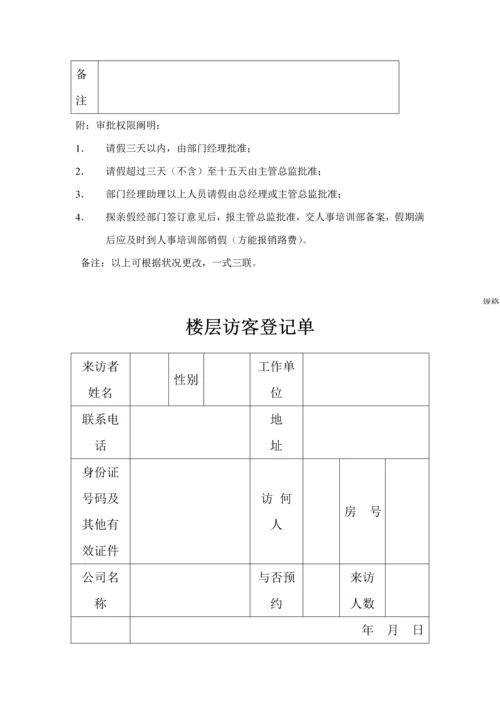 星级连锁酒店客务部客房综合表格.docx