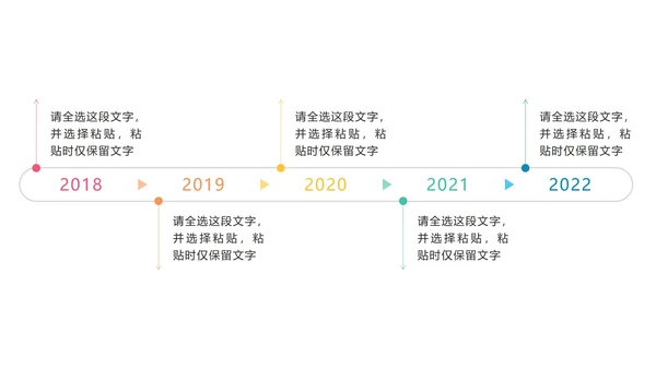 几何一键改色时间轴PPT模板