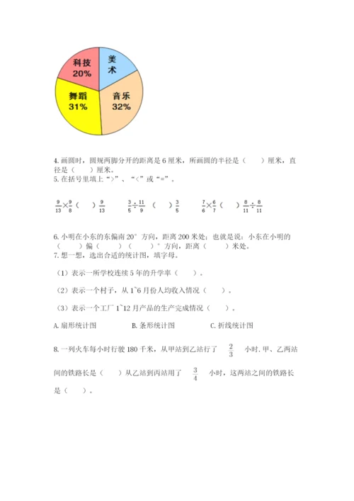 2022六年级上册数学期末考试试卷及答案（有一套）.docx