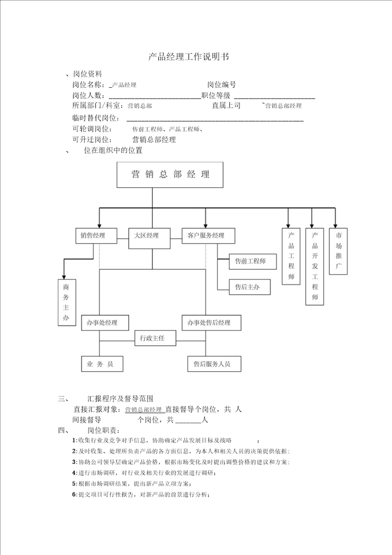 产品经理工作说明书