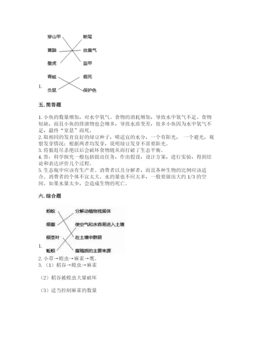 教科版科学五年级下册第一单元《生物与环境》测试卷附答案ab卷.docx