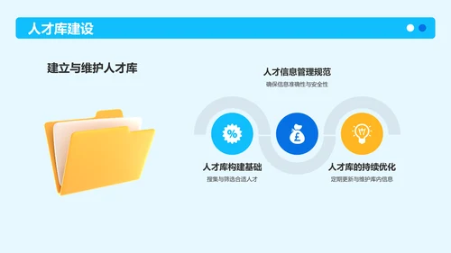蓝色3D风春季招聘PPT模板