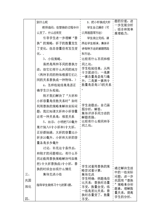 六上第七单元解决问题的策略教案集体备课教案